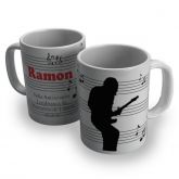 Caneca de Porcela  Musica  Contrabaixo