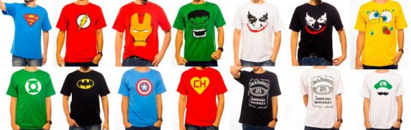 Camisetas Super Heróis Colorida